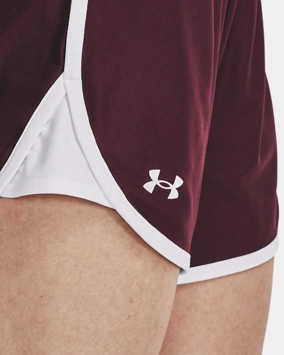 Women's UA Play Up 5" Shorts in Maroon image number 3